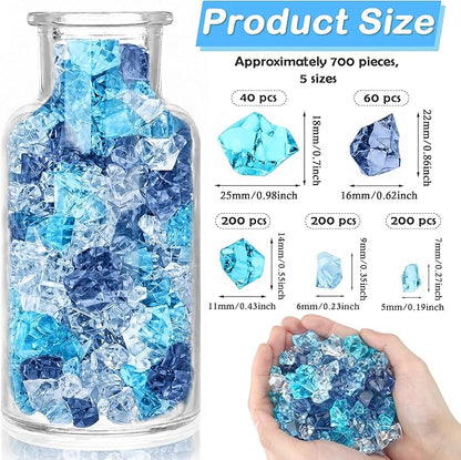 700Pcs Fake Ice Cubes 5 Size Acrylic Ice - Image 3