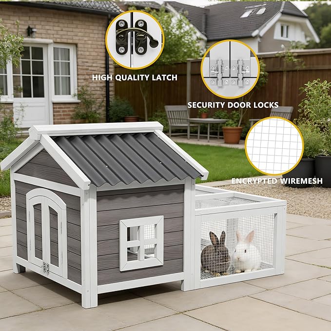 41" Rabbit Hutch, Outdoor Rabbit Cage - Image 4