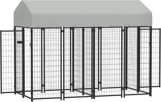 PawHut Outdoor Dog Kennel with 2 Rooms, UV-Resistant & Waterproof Cover by PawHut