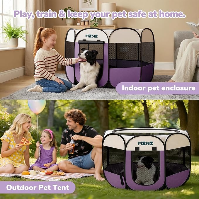 Dog Playpen, Portable Puppy Pet Crate Indoors - Image 5