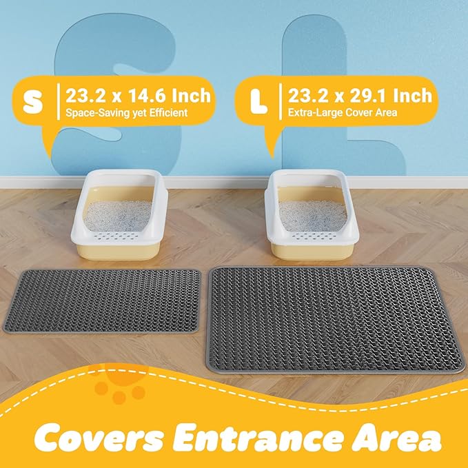 Cat Litter Mat -30'' x 24'' Large Litter Trapping Mat, Waterproof, Urine-Proof - Image 2