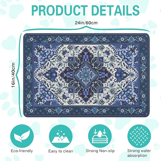 Pet Feeding Mat for Floors Waterproof Dog Mat for Food and Water Absorbent - Image 5