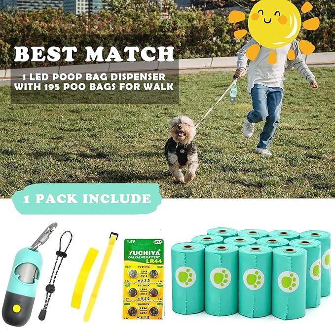 Dog Poop Bags Holder with LED Flashlight|Pet Waste Bags Dispenser - Image 4