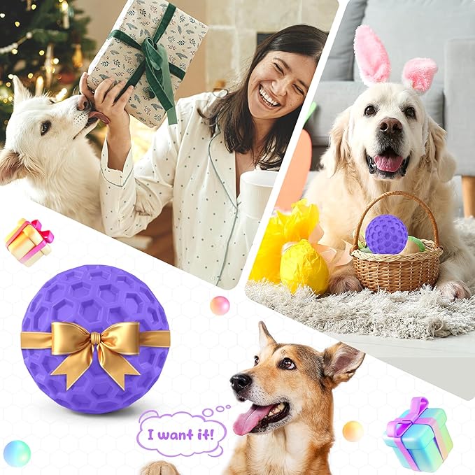 Squeaky Dog Toys for Aggressive Chewers, Indestructible Dog Balls for - Image 8
