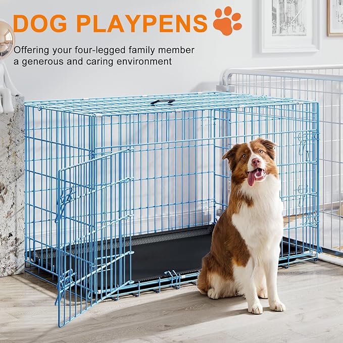 FDW XL Dog Crate 48inch Dog Cage Foldable Metal Kennel - Image 2
