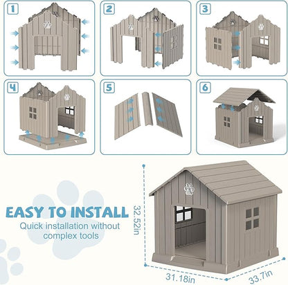 EFU Small Dog House Outdoor Indoor, Waterproof Dog House - Image 6