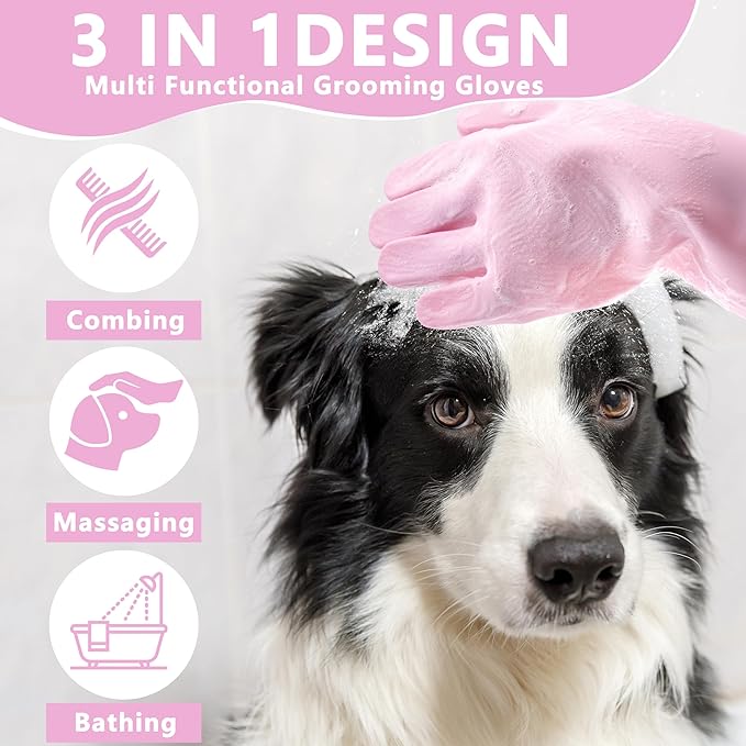 Pet Grooming Gloves—Dog Washing Gloves - Image 3