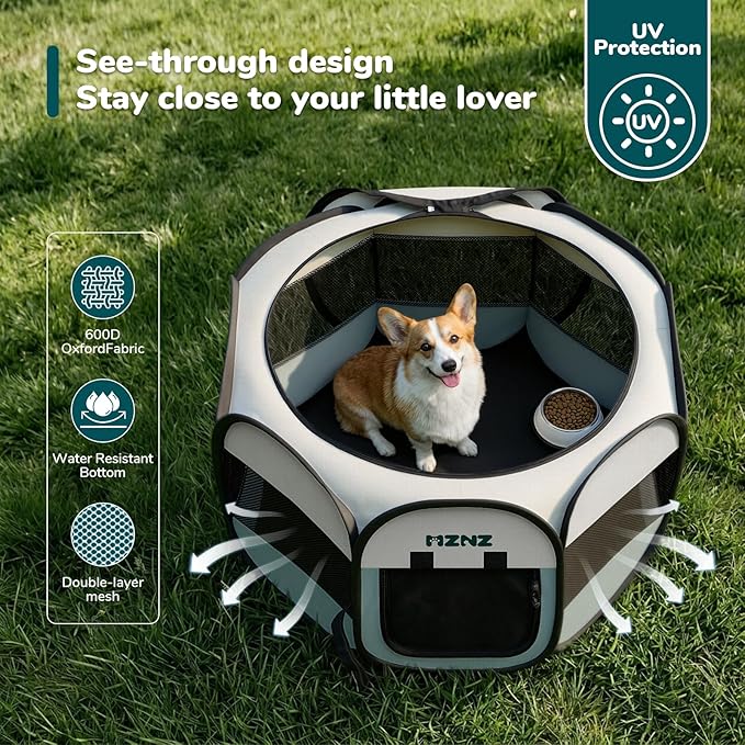 Dog Cat Playpen, Portable Puppy Pet Crate Indoors - Image 6