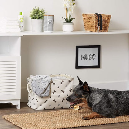Bone Dry Pet Storage Collection Paw and Bone Print, Medium Rectangle, Dark Brown - Image 6