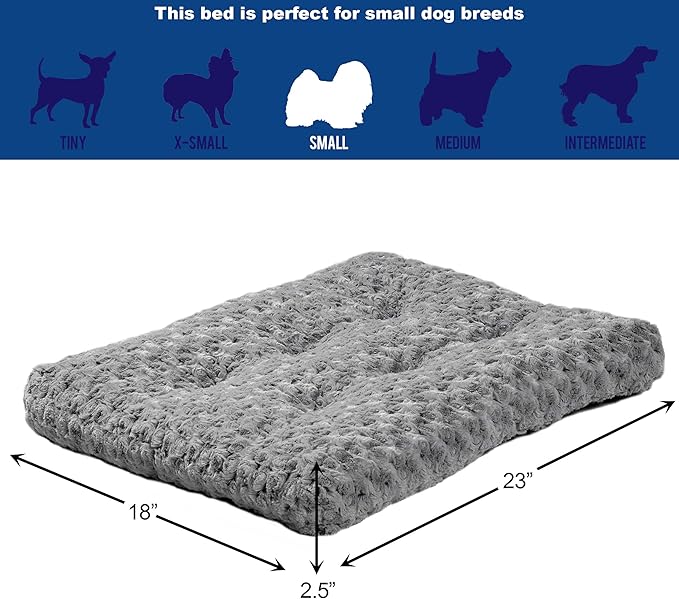 MidWest Homes for Pets Small QuietTime Deluxe Gray Ombré Swirl Plush Pet Bed - Image 3
