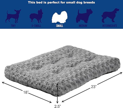 MidWest Homes for Pets Small QuietTime Deluxe Gray Ombré Swirl Plush Pet Bed - Image 3