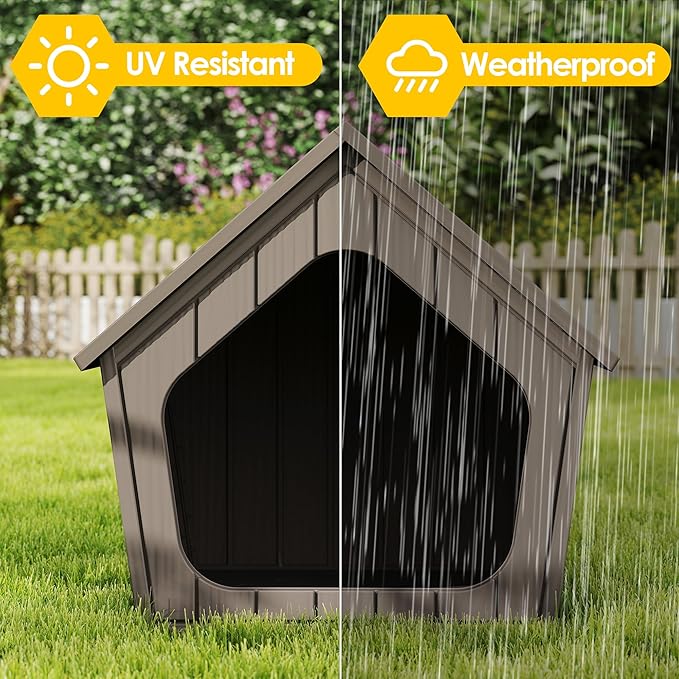 Large Dog House Outdoor Indoor for Medium Large Dogs, Durable Plastic - Image 2