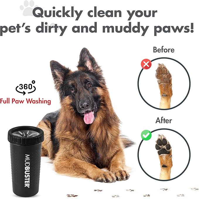 Dexas MudBuster Large Dog Paw Cleaner, Matte Black, Fits 2.5"-3.5" Wide Paws - Image 4