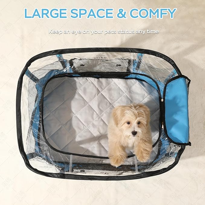 Portable Pet Playpen with Waterproof pad, Collapsible Crates Kennel Playpen - Image 3