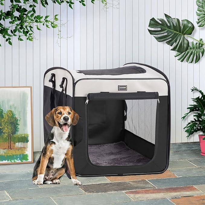 DONORO Dog Kennels and Crates for Medium Dogs, Portable Pop Up Indoor Pet Cage - Image 4