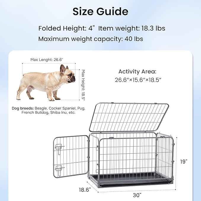 ZOMISIA Collapsible Dog Crate for Small Dogs - Image 4