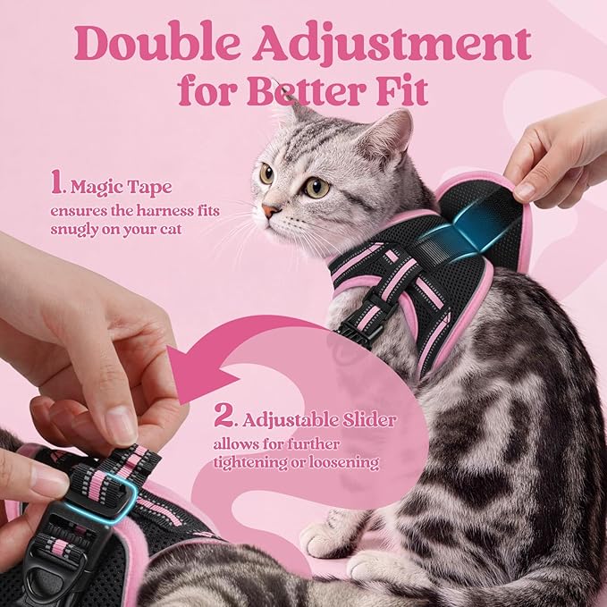 rabbitgoo Cat Harness and Leash, Step-in Escape Proof Kitten Harness Set - Image 3