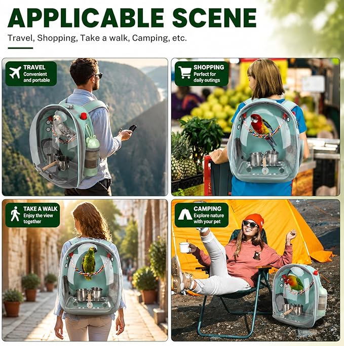 Rypet Bird Carrier Backpack Parrot Portable Breathable Bag Pet Bird Lightweight - Image 6