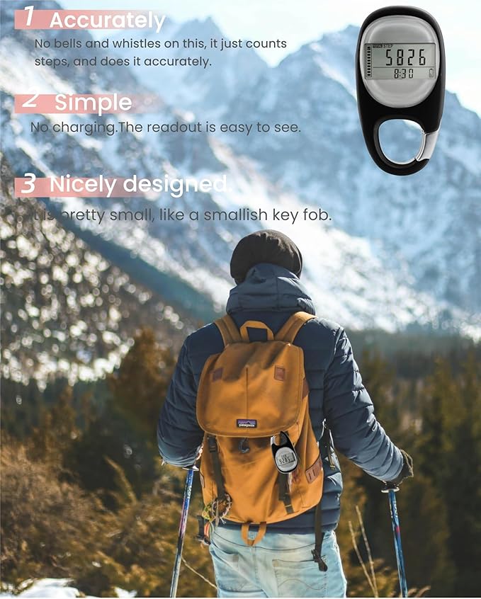 3D Pedometer for Walking Steps Miles, Distance Tracking, Calorie Count - Image 5