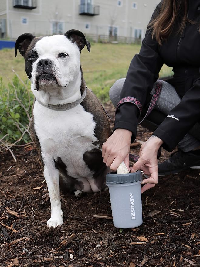 Dexas Lidded MudBuster Medium Dog Paw Cleaner, Light Gray, Fits 1.5"-2.5" Wide - Image 5