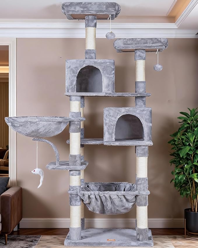 Heybly Cat Tree, 70 inches Tall Cat Tower condo - Image 7