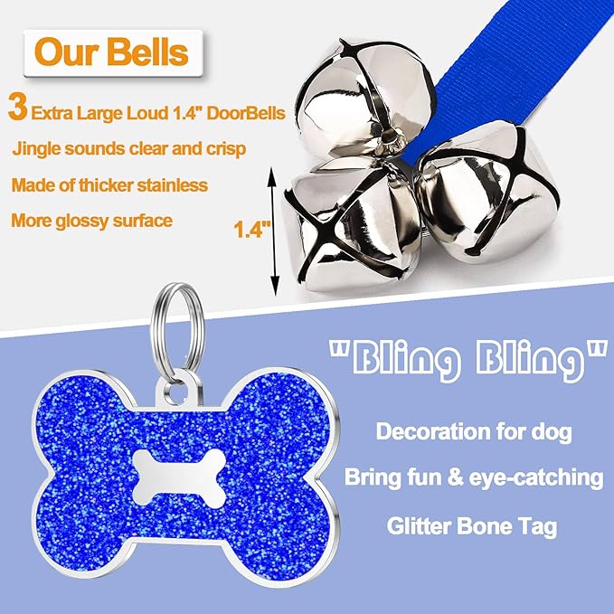 2 Pack Dog Door Bells, Dog Doorbell to go Outside Puppy Train Bell - Image 3