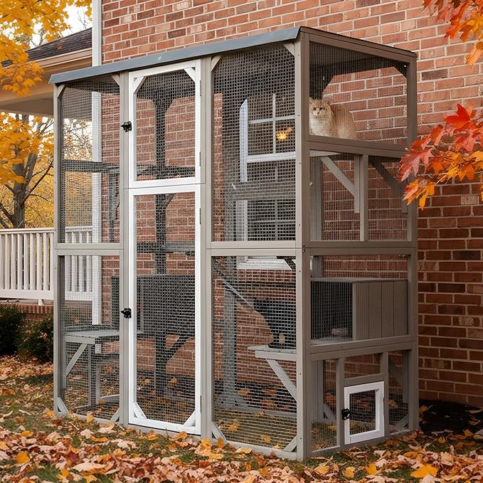 Large Outdoor Cat Catio Enclosures, Wooden Catio Window Cat Patio by MAGAZOOPET
