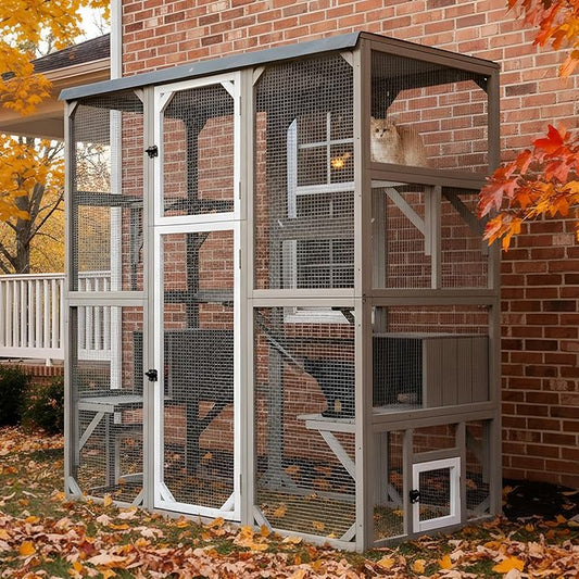 Large Outdoor Cat Catio Enclosures, Wooden Catio Window Cat Patio by MAGAZOOPET