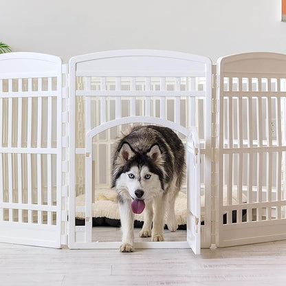 IRIS USA Dog Playpen with Door, 34” 8 Panel Pet Exercise Pen – Indoor Outdoor - Image 10