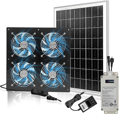 HNRLOY Solar Exhaust Fan for Greenhouse, Solar Chicken Coop Fan by HNRLOY