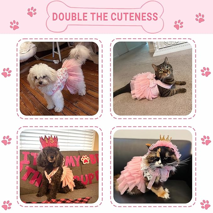 Dog Dresses, Fashion Pet Dog Clothes, Striped Mesh Puppy Dogs Princess Dresses - Image 5