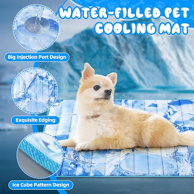 Chunful 4 Pack Dog Cooling Mat Water Injection Pet Cooling Mat - Image 3