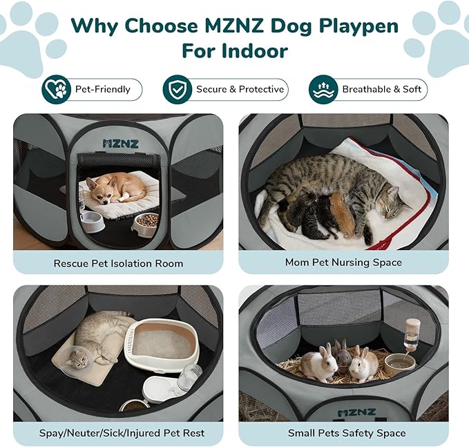 Dog Cat Playpen, Portable Small Animal Playpen Crate Indoor - Image 3