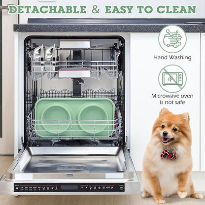BNOSDM Double Dog Food Bowls Stainless Steel Dog Food and Water Bowls - Image 5