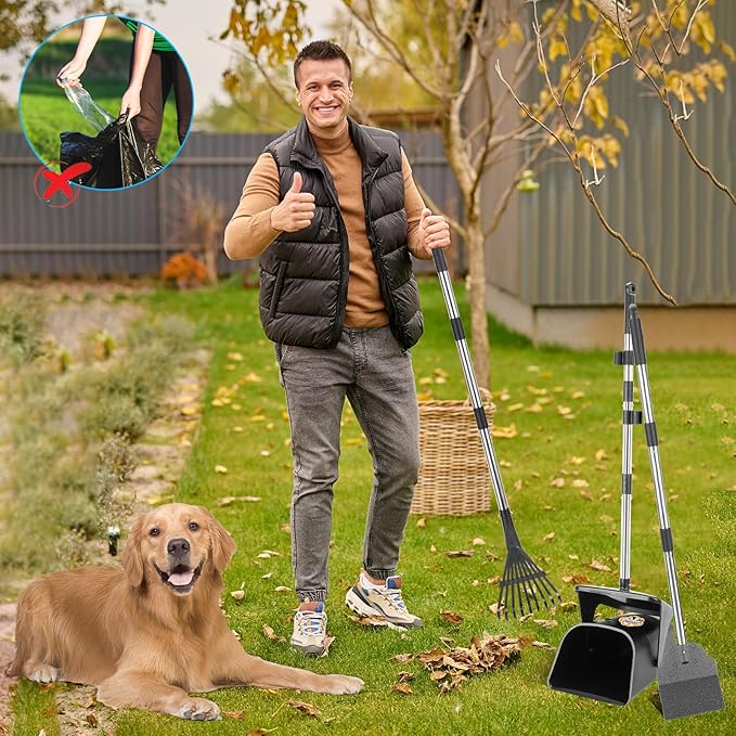 Pooper Scooper Large Swivel Bin & Rake & Spade - Image 6