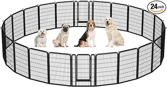 Yaheetech Dog Playpen Outdoor, 40 inch 24 Panels Dog Pen Indoor Heavy Duty by Unknown