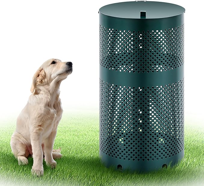 Dansydaisy Round Outdoor 10 Gallon Capacity Trash Can by Dansydaisy