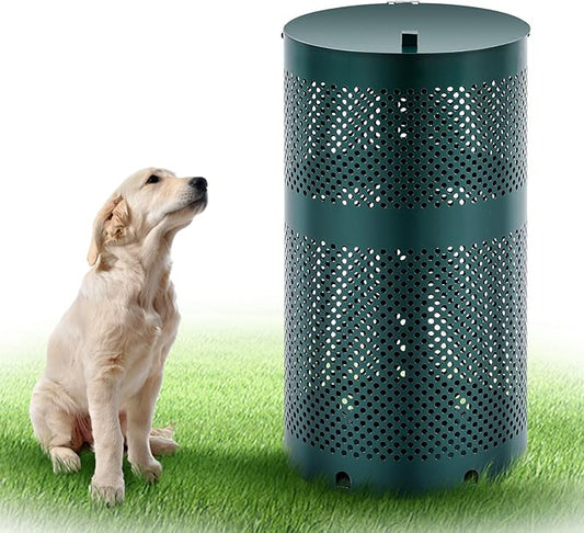 Dansydaisy Round Outdoor 10 Gallon Capacity Trash Can by Dansydaisy