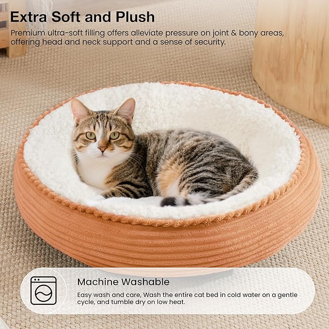 Love's cabin Round Donut Cat and Dog Cushion Bed, 20in Pet Bed - Image 8