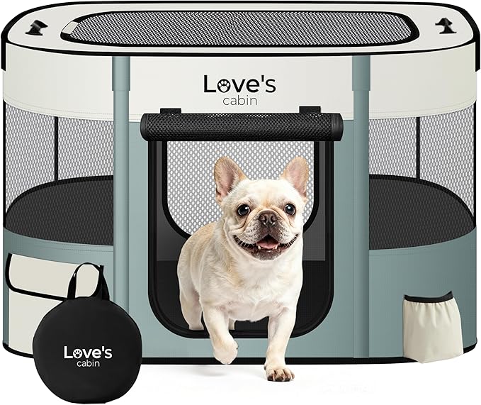 Love's cabin Pet Puppy Dog Playpen, Small Dog Tent Crates Cage Indoor/Outdoor by Lovescabin