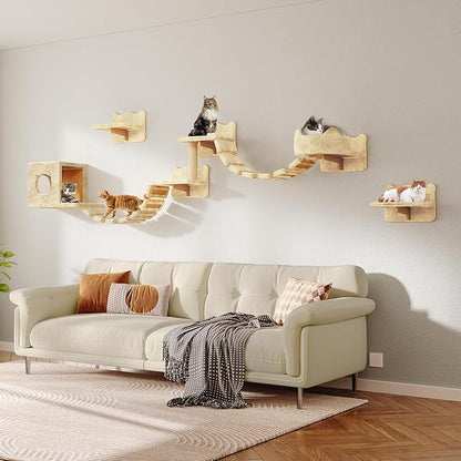 9-in-1 Cat Wall Shelves, Stable & Safe Wall Mounted Cats Shelf Furniture Set - Image 7
