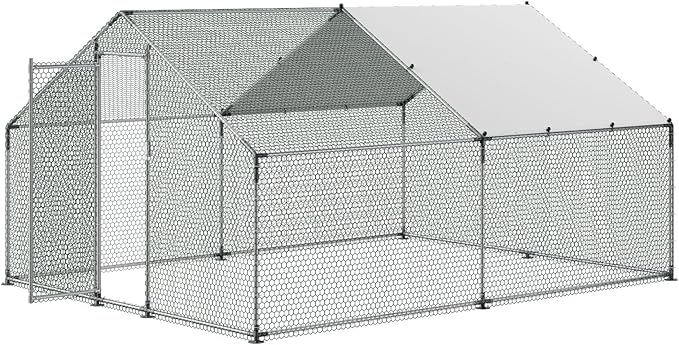 VEVOR Large Metal Chicken Coop, 9.8x13.1x6.5 ft Large Walk in Chicken Runs - Image 12