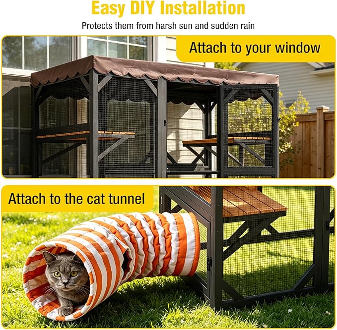 Aivituvin Large Catio Outdoor Cat Enclosure, Weatherproof 3-Tier Kitty Condo - Image 5
