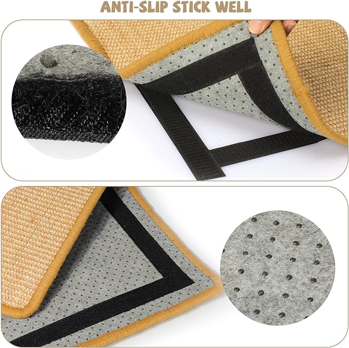 Graciadeco Carpet Cat Scratching Mat Sisal, 2 Packs Sisal Fabric Large 23.6" x - Image 3