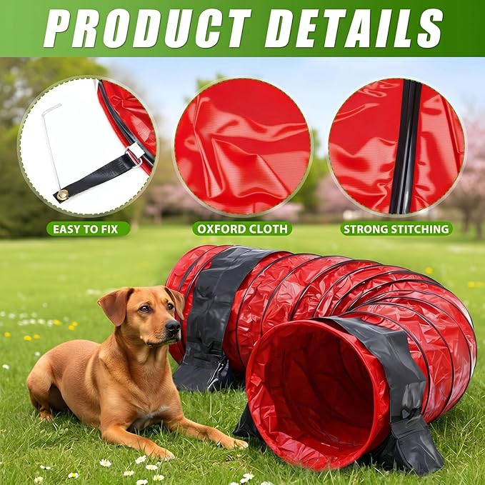 Briwooody 24 in 10 Foot PVC Dog Agility Tunnel - Image 3