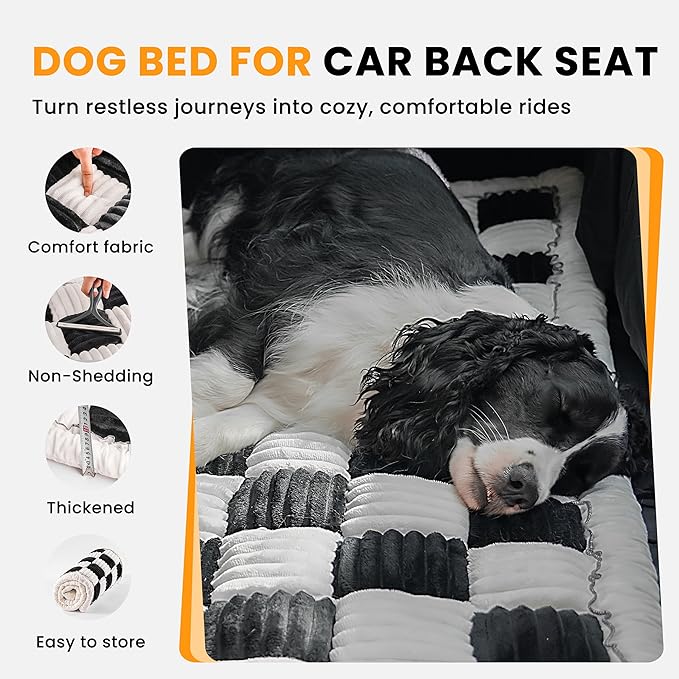 Backseat Dog Bed Mat for Car, Non-Slip Dog Bed for Car Back Seat, Soft & Cozy - Image 2