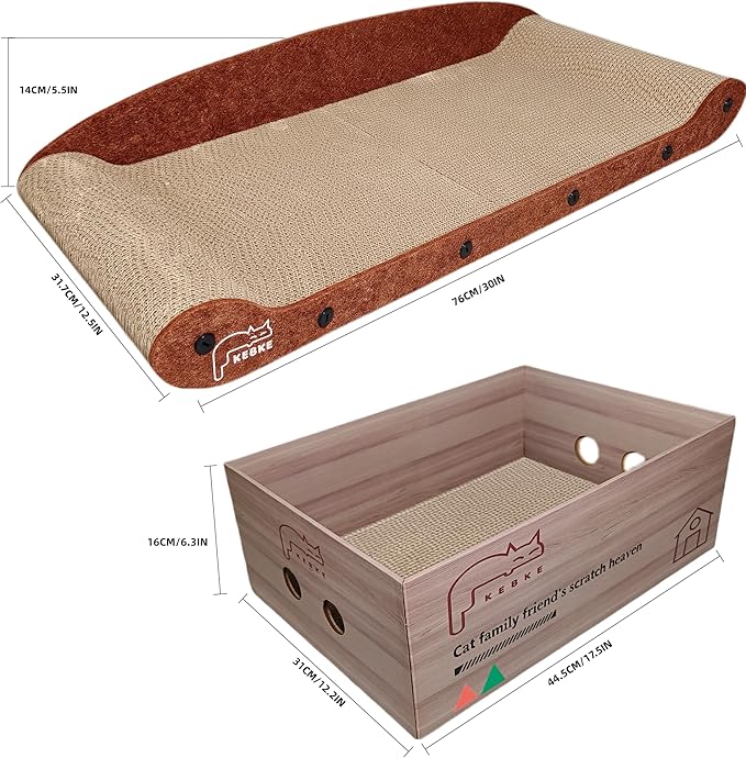 Cat Scratcher Bed 30 Inch Cat Couch Scratcher &17.5 Inch Cat Scratch Box - Image 3