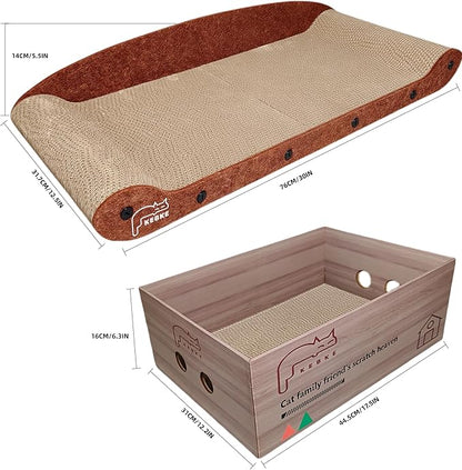 Cat Scratcher Bed 30 Inch Cat Couch Scratcher &17.5 Inch Cat Scratch Box - Image 3