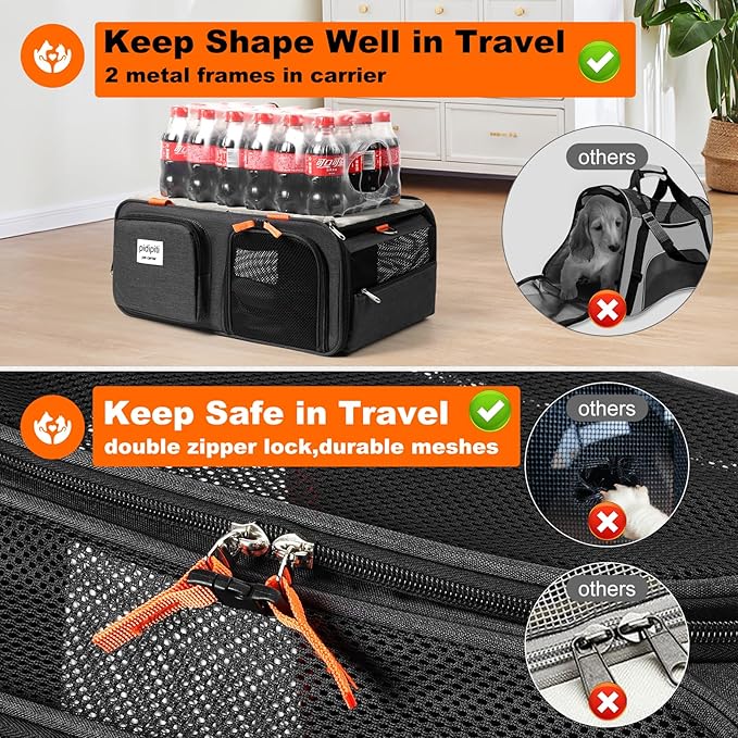 pidipiti 19x13x9 TSA Approved top Expandable pet Carrier - Image 5