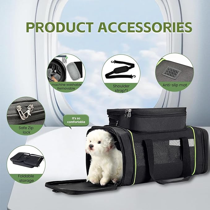 Black Expandable Pet Carrier for Cats/Dogs - Image 5